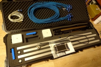 8x gradiometer sensors, RTK base station, odometer and 20-meter long cable
