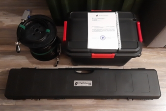 Setup of transportation boxes for Triton instrumentation and cable coil