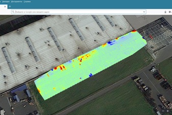 Measured data opened in Google Earth app