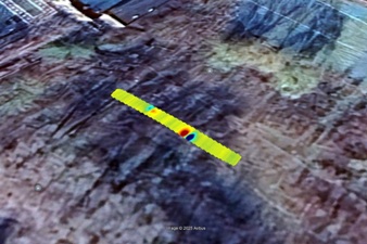 Measured data opened in Google Earth app