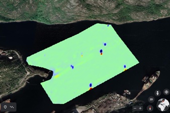 Measured data opened in Google Earth app