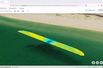 Measured data opened in Google Earth app